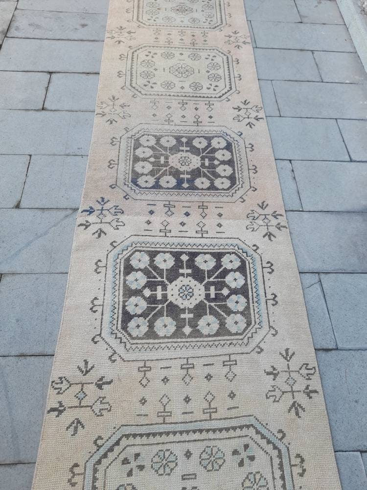 XL Wool Handmade Runner Rug 2.9 x 23 Long TURKISH Runner Rug Vintage Runner Rug Oriental Runner Rug Staircase Runner rug Hand Knotted Runner