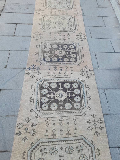 XL Wool Handmade Runner Rug 2.9 x 23 Long TURKISH Runner Rug Vintage Runner Rug Oriental Runner Rug Staircase Runner rug Hand Knotted Runner