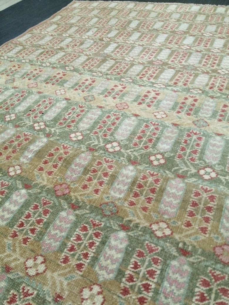 Fabulous Flooring Rugs, Hand Made Rug, 4 x 5.6 Oushak Rug, Pink Rug, Bohemian Rug, Turkish Rug, Farmhouse Rug, Vintage Rug