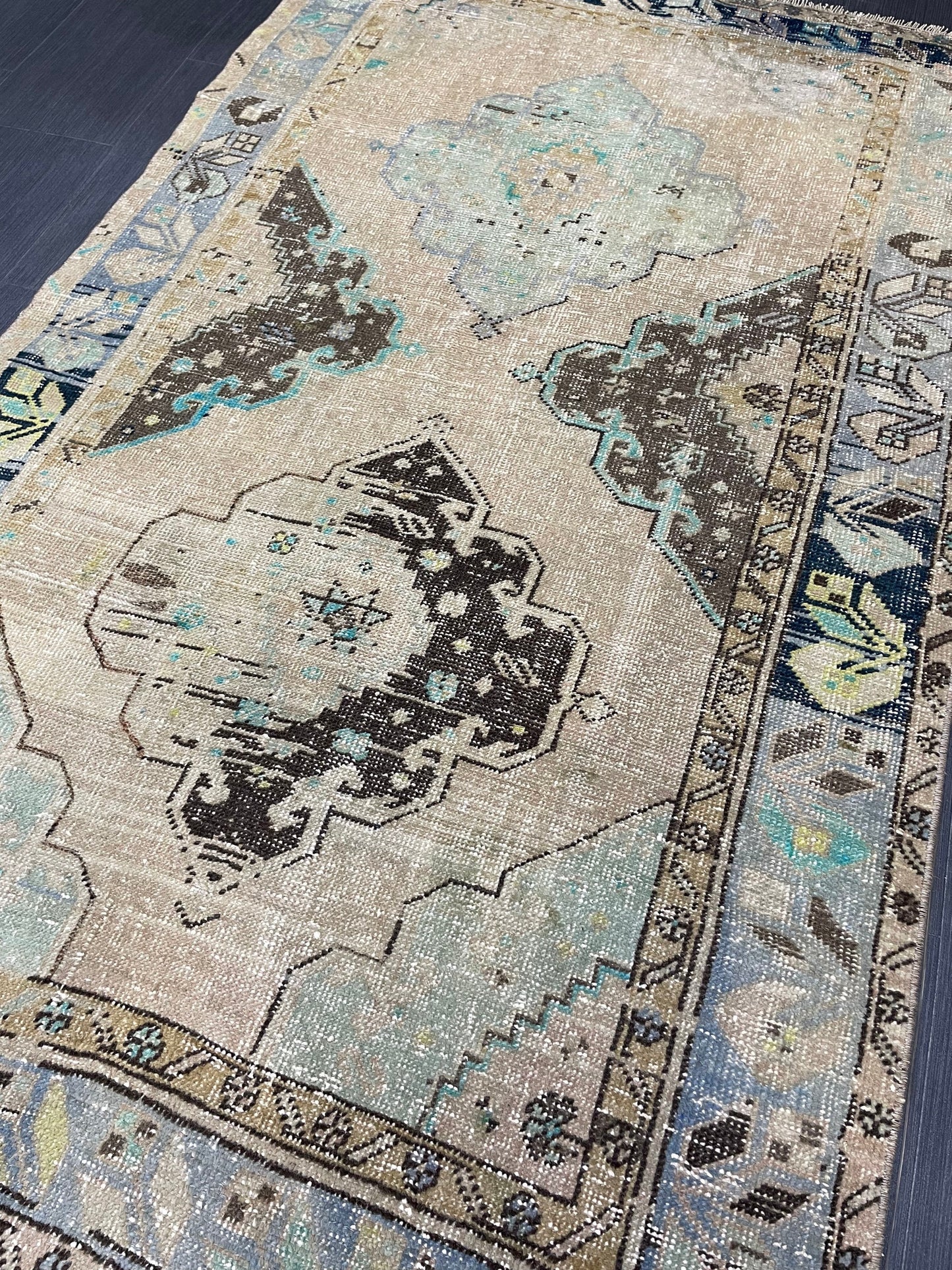 Muted 3.6 x 6 Rug Handmade Rug, Oushak Rug, Rustic Rug Hand Knotted Rug, Rug Runner, Turkish Rug, Farmhouse Rug, Vintage Rug, Wool rug