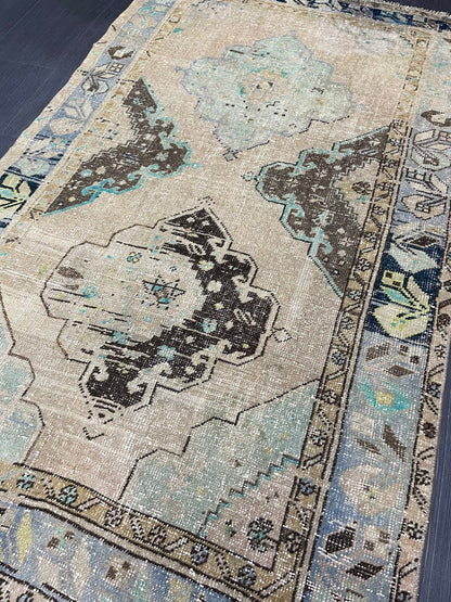 Muted 3.6 x 6 Rug Handmade Rug, Oushak Rug, Rustic Rug Hand Knotted Rug, Rug Runner, Turkish Rug, Farmhouse Rug, Vintage Rug, Wool rug