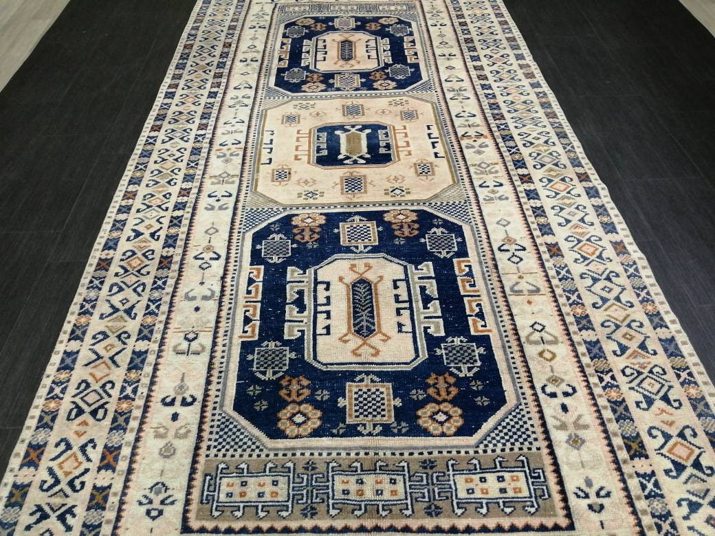 Vintage Hand Made Rug, 4.7x10 Oushak Rug, Turkish Rugs, Bohemian Rug, Persian Rug  Turkish Rug, 5x10 Rug, Vintage Rug Wool Rug Oriental Rug