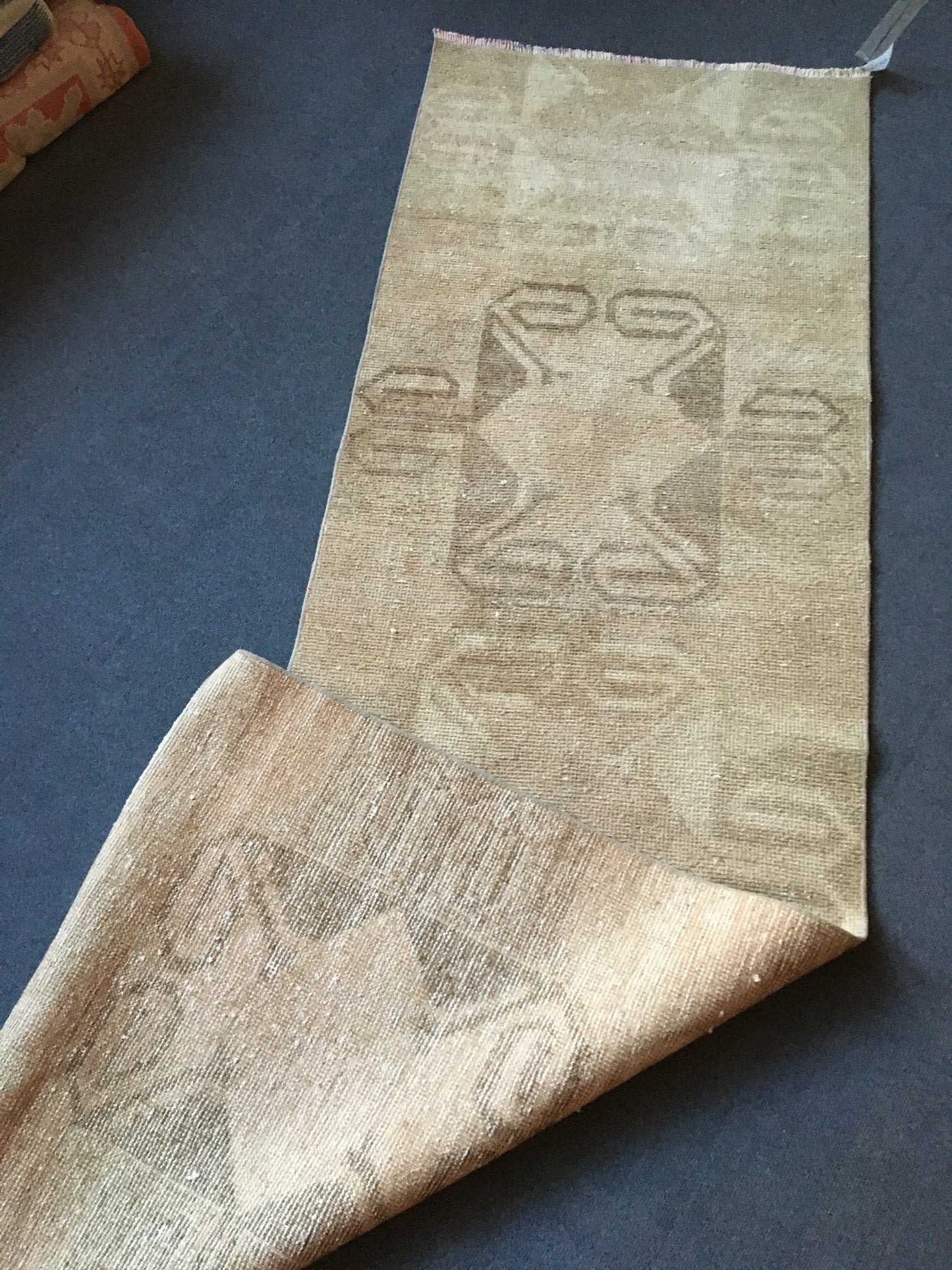 2.6x8 feet long hallway runner rug, turkish wool entrway floor long natural runner rug, oushak vintage brown living room area runner rugs