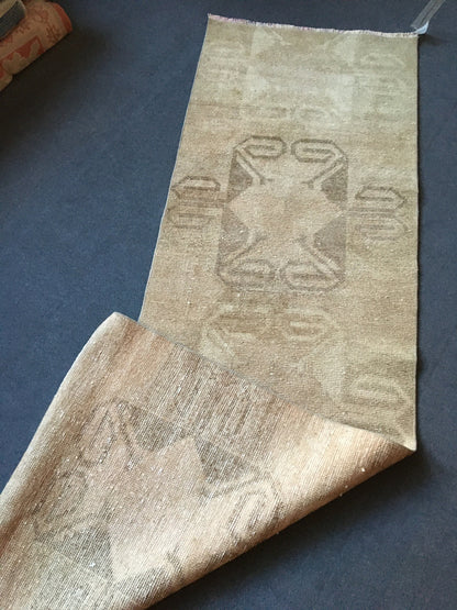 2.6x8 feet long hallway runner rug, turkish wool entrway floor long natural runner rug, oushak vintage brown living room area runner rugs