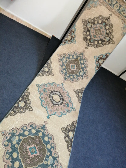 2.6 x 12.9Turkish Runner Oushak Runner Rug Rug Vintage Runner Rug Hallway Runner Rug Kitchen Runner Rug Wool Runner Rug