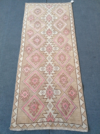 Turkish runner rug, vintage wool rug 2'9x6'5 vintage oushak runner rug unique hand made rug kitchen rug bohemian rug