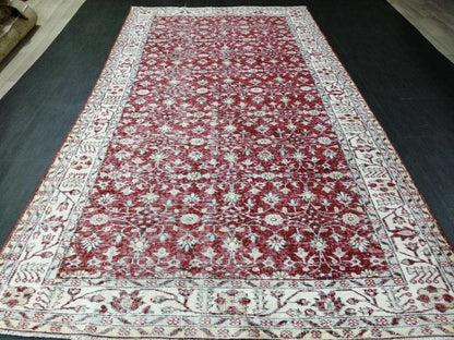 5.3 x 10 Vintage Rug TURKISH HAND MADE Rug Muted Vintage Turkish Rug Persian Rug Turkish Oushak Rug, Vintage Oriental Rug, Wool Rug