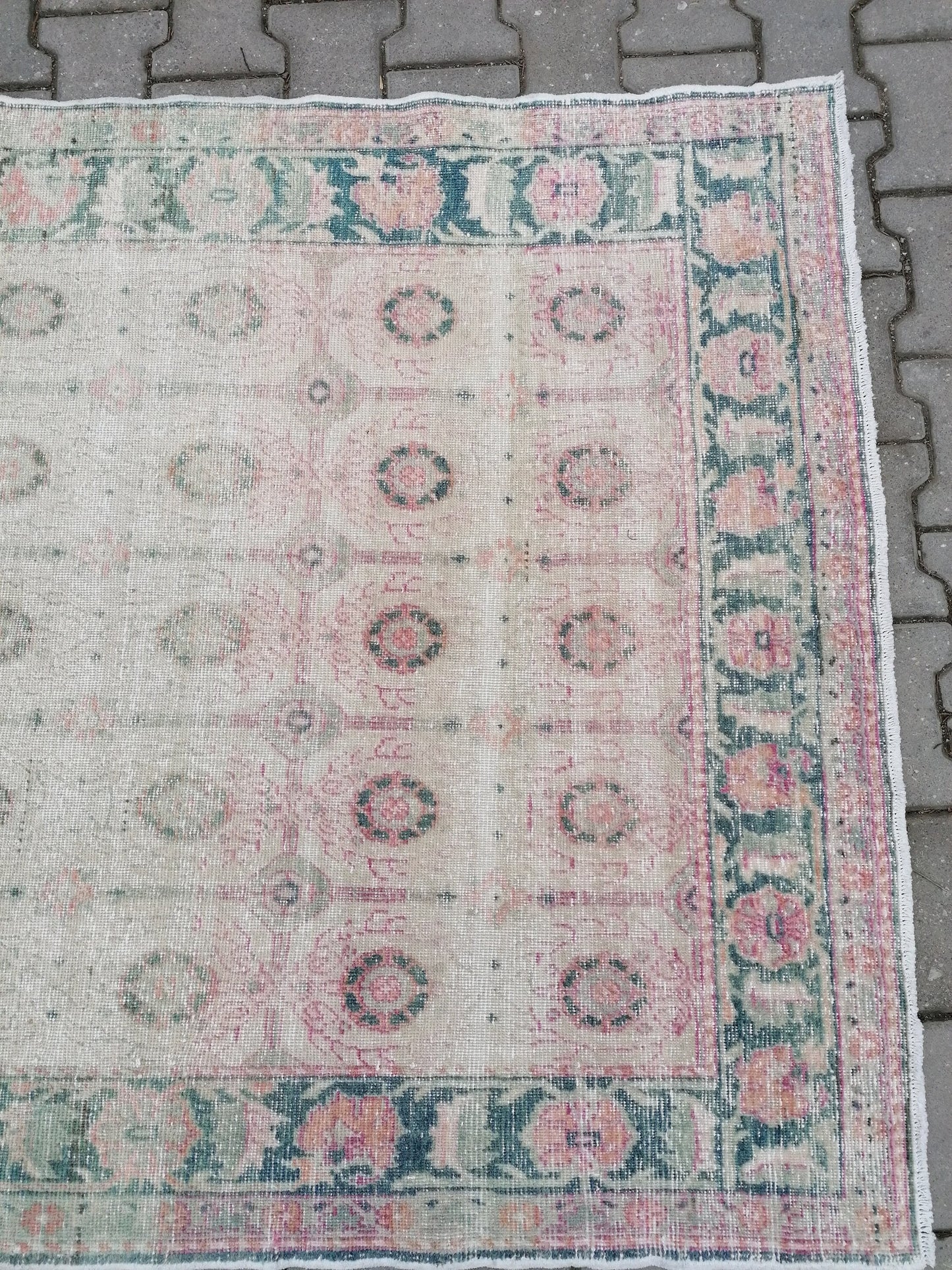 4'7x7 vintage rustic rug, large oushak rug, area rug,