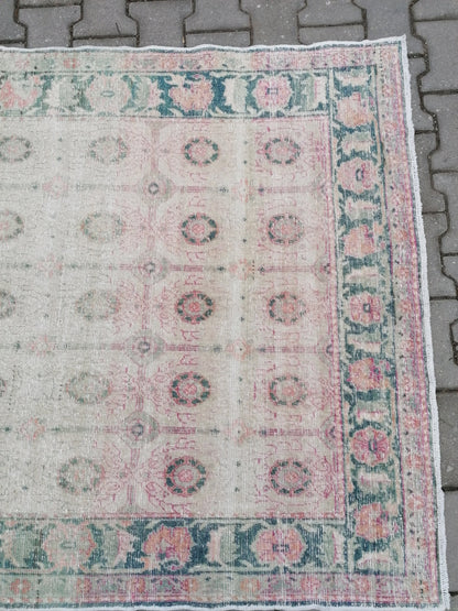 4'7x7 vintage rustic rug, large oushak rug, area rug,