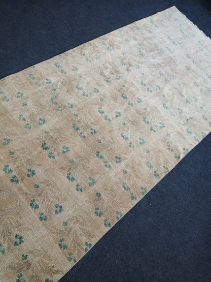 8.10 x 4 Turkish Rug, Oushak Rug, Floral Oushak Rugs, Wool Oushak Rug, Oushak Runner Rugs, Runner Rug, Vintage Rug, Hand Made Rug