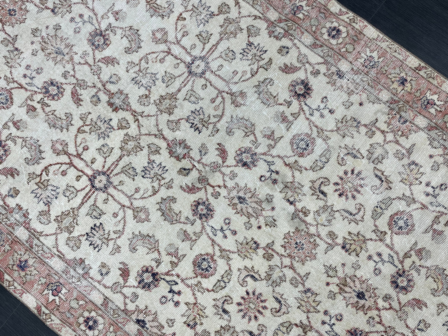 Vintage Rug TURKISH 4.6 x 7.7 Rug Handmade Rug Vintage Persian Rug Oushak Rug  Hand Knotted RugTurkish Rug Vintage Oushak Rug, Wool Rug