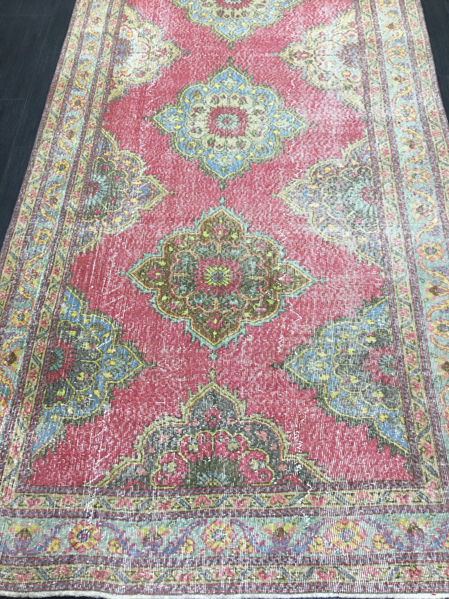 Vintage Handmade Runner 5 x 13 Vintage Runner Hand Knotted TURKISH Runner Vintage Runner Distressed Vintage Persian Muted Runner Rug