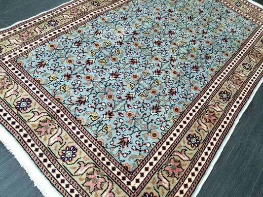 3.6 x 5.8 Blue Hand Made Rug, Oushak Rug, Rustic Rug, Bohemian Rug, Rug Runner, Turkish Rug, Farmhouse Rug, Vintage Rug, Wool rug