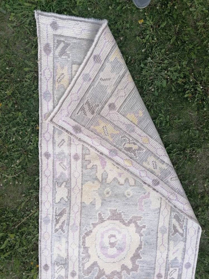 Oushak wool runner 3x12 turkish oushak new produced handmade rug, hallway runner rug