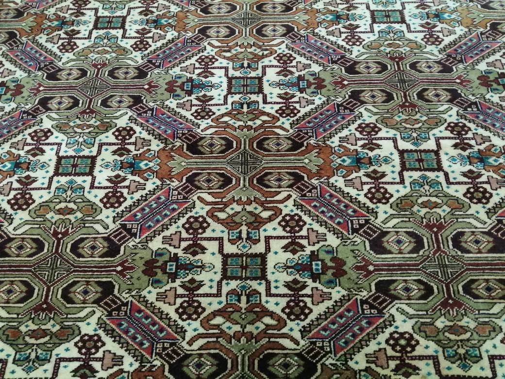 Quality Vintage Rug 6.3 x 9.3 HAND MADE Rug Muted Vintage Turkish Rug Oushak Rug Turkish Oushak Rug, Oushak Rug, Wool Rug Fine Hand Knotted
