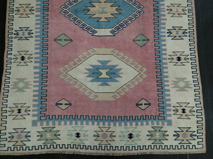 Vintage Turkish Rug 5.2 x 7.7 Oushak Rugs Vintage Oushak Runner Rug Vintage Oriental Rug Wool Oushak Rug Hand Made Rugs Vintage Persian Rug