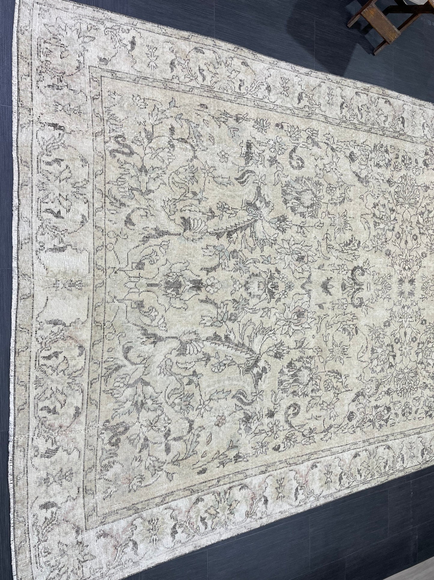 Vintage Rug TURKISH 6.2 x 12 Rug Handmade Rug Distressed Rug  Large Oushak Rug Oushak Rug, Wool Rug Hand Knotted Rug 6x12 ft