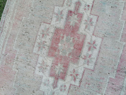 Handmade wool runner rug 2'11x9'9 vintage runner rug, turkish wool runner rug,hallway runner, kitchen runner rug, bohemian rug