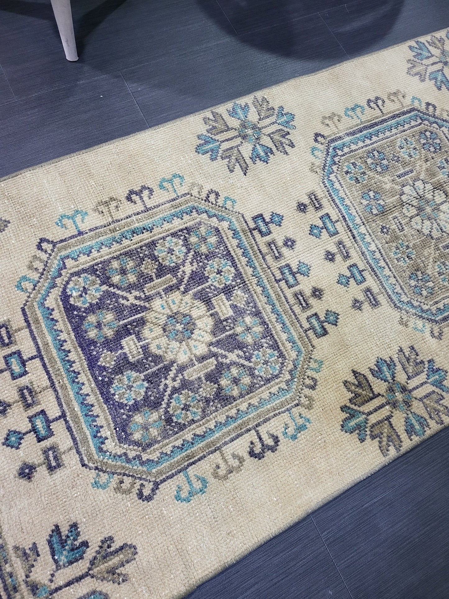 WOOL Oushak Runner Rug, Turkish Runner 2.6 x 11.2 Rug, Vintage Runner Rug ,Hallway Runner Rug, Kitchen Runner Rug Persian Runner Rug