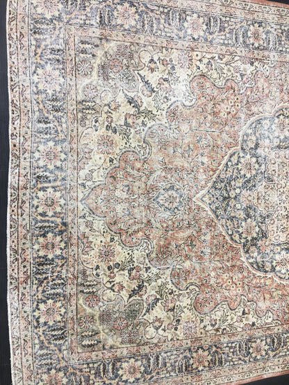 Muted Large Handmade RUG 7.8 x 11.8 TURKISH Rug Vintage Oushak Rug Muted Vintage Rug Wool Persian Rug Hand Knotted Rug Vintage 8x12 Rug