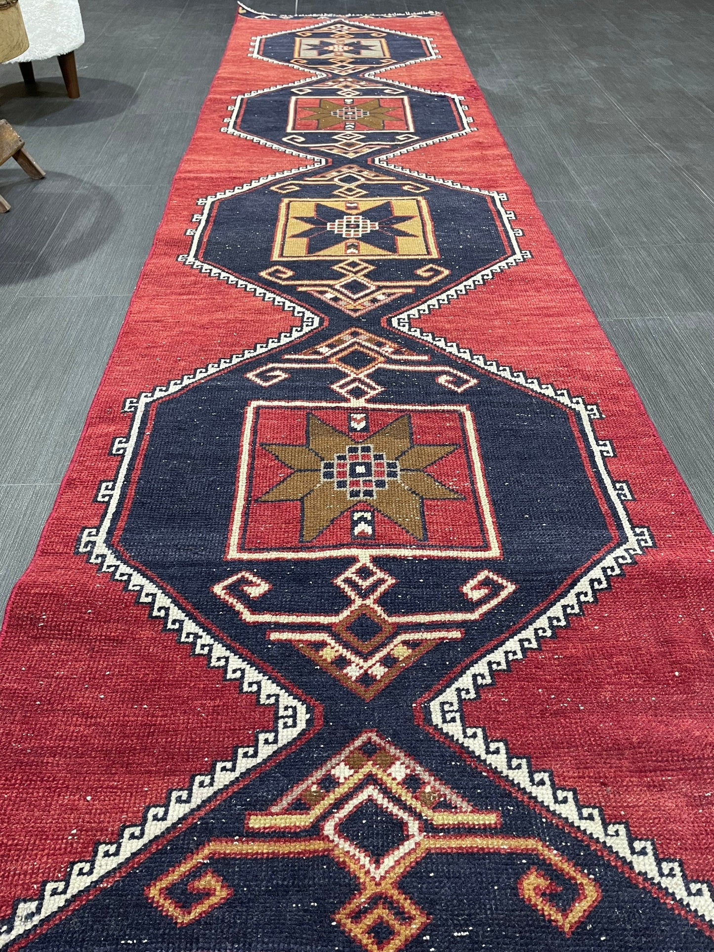 Wool Vintage Runner Rug, Turkish Runner 2.6 x 12.2 Rug, Orienta Runner Rug, Vintage Runner Rug, Hallway Runner Rug Kitchen Runner.
