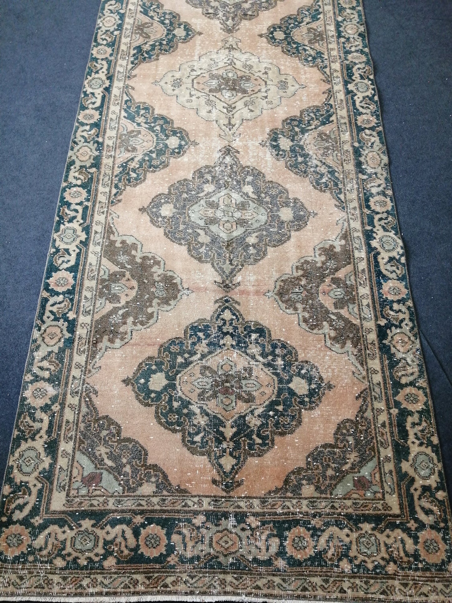 Hand Knotted Runner Rug Turkish Runner 4.2 x 13 Rug Vintage Runner Rug Hallway Runner Rug Kitchen Runner Rug Wool Runner Rug Wool Oushak Rug