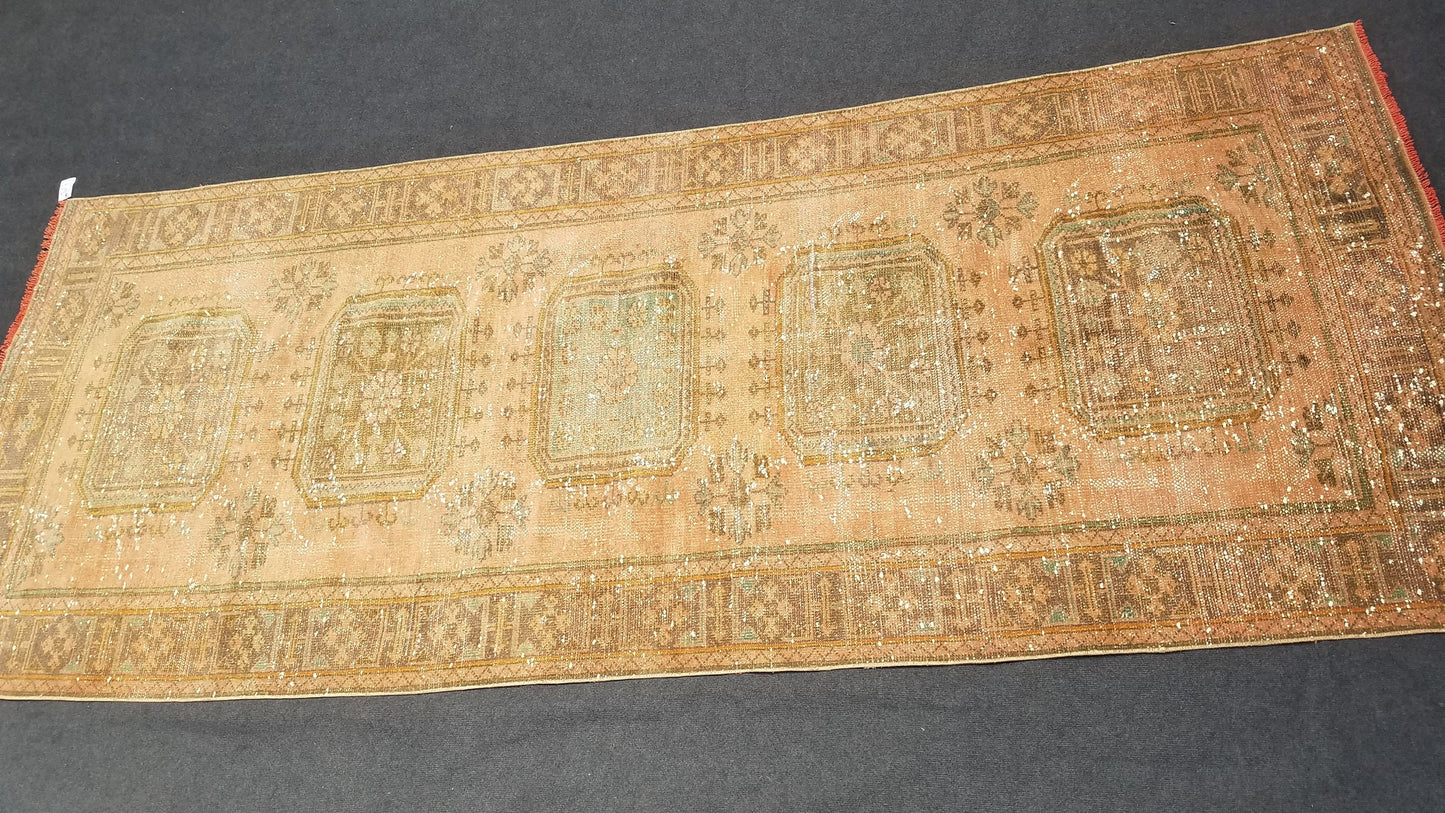 Oushak turkish rug, vintage rug, vintage oushak rug, vintage anatolian rug,unique hand made rug,kitchen rug  10'8x4'6