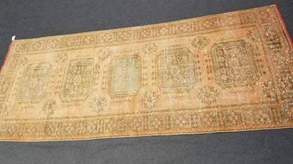 Oushak turkish rug, vintage rug, vintage oushak rug, vintage anatolian rug,unique hand made rug,kitchen rug  10'8x4'6