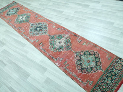 11.6 X 2.4 Oushak Runner Rug Turkish Runner Rug Vintage Runner Rug Hallway Runner Rug Kitchen Runner Rug Wool Runner Rug Wool Oushak Rug