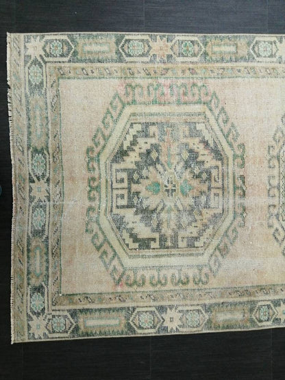 Turkish Runner Rug 3.9 x 11 Muted Vintage Runner Persian Hallway Runner Rug Kitchen Runner Rug Oriental Distressed Runner Rug Muted  RUNNER