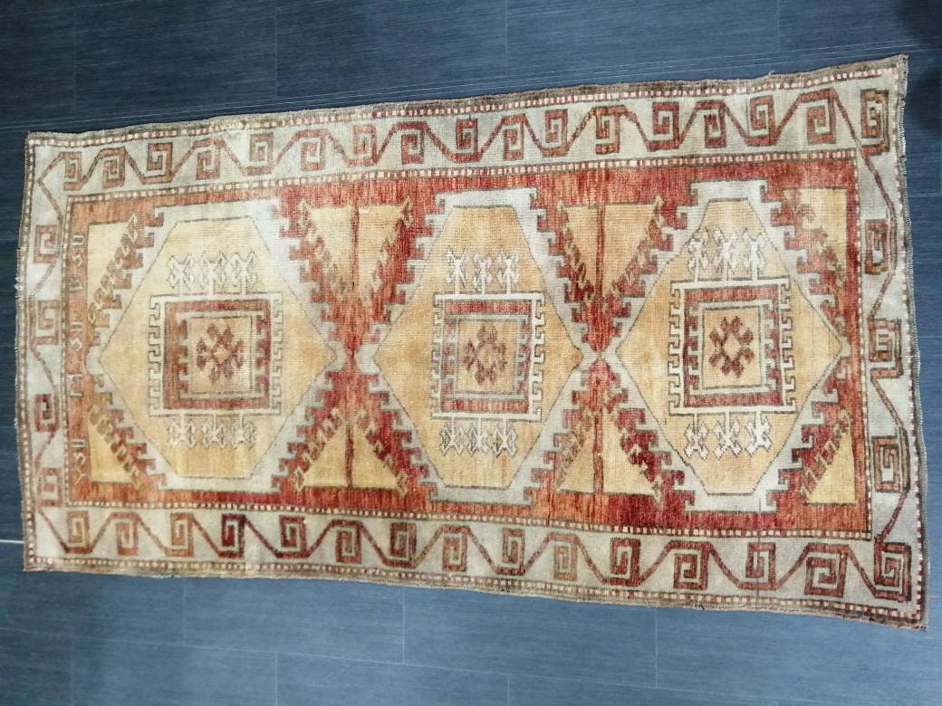 WOOL RUGS, 6 x 3.2 Vintage Rug Turkish Oushak  Rug, Hand Made Rug, Living Room Rug, Oushak Rug, Farmhouse  Rug, Oriental Rug,