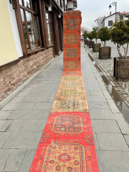 Vintage Staircase Runner Rug 2.3 x 28.4 ft Extra Long TURKISH Runner Rug Vintage Runner Rug Runner Rug  Runner Hand Knotted Runner