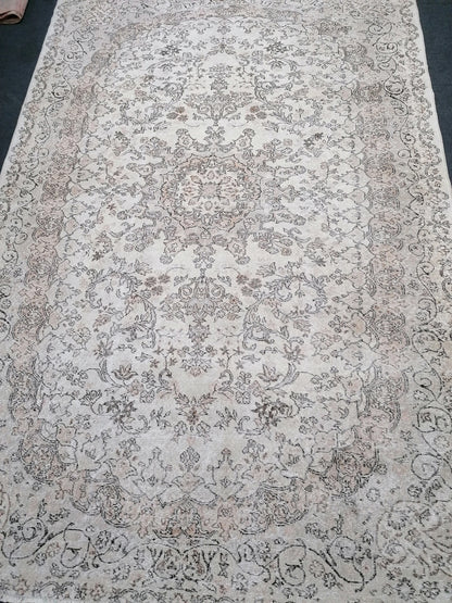Oushak turkish rug 7.2 x 10.7 large wool rug, vintage knotted rug