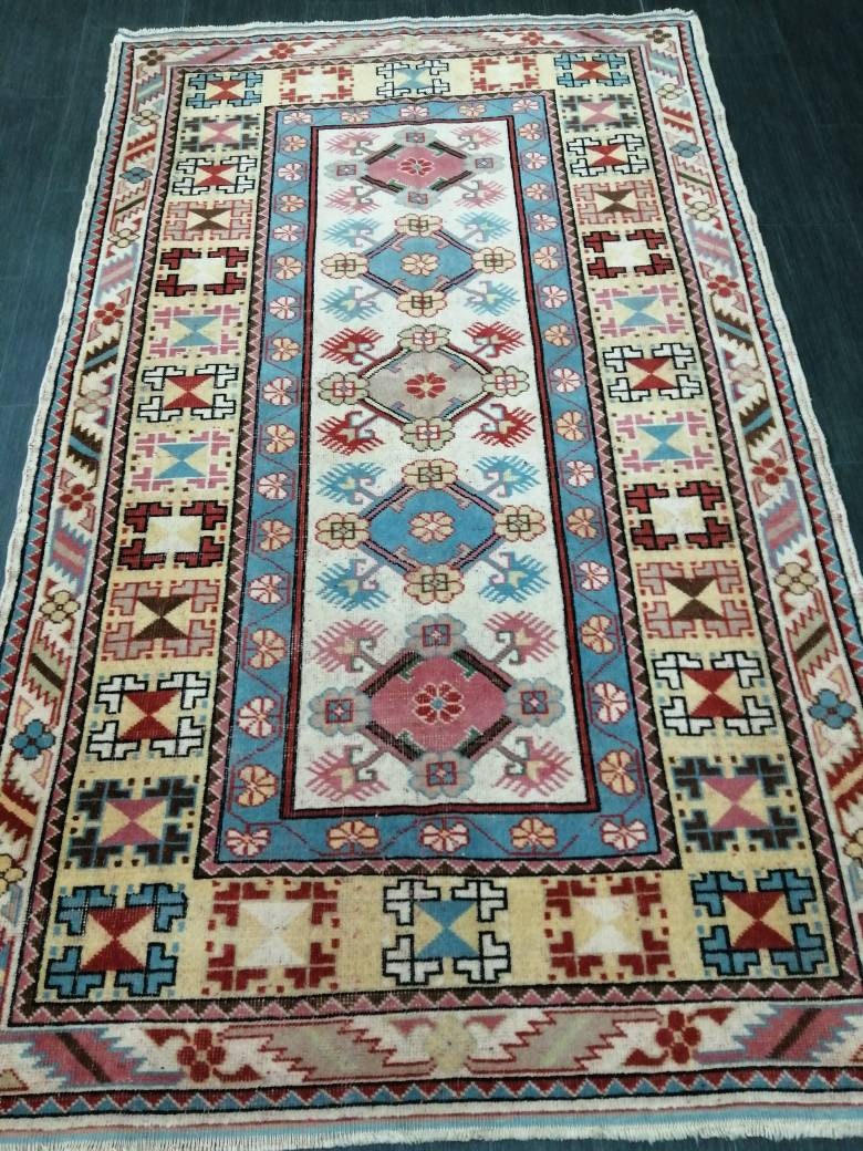 6.4 x 3.9 VINTAGE Rug  Hand Made Runner Rug, Oushak Runner Rug, Rustic Rug, Bohemian Rug, Rug Runner, Turkish Rug, Farmhouse Rug
