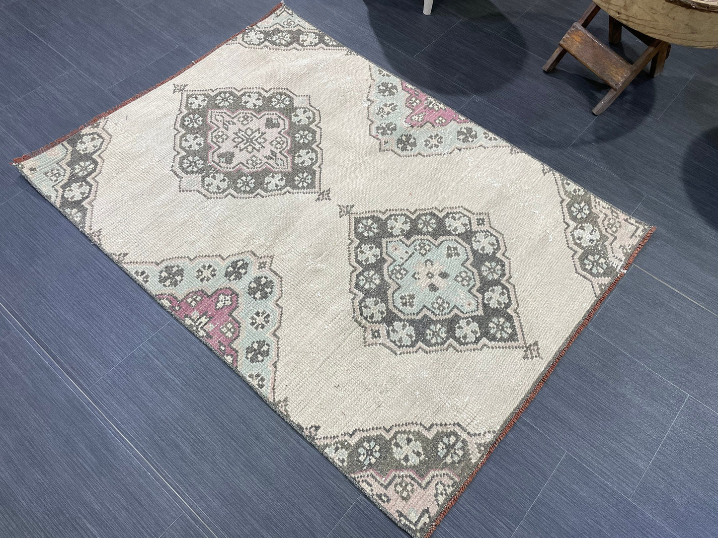 Quality Handmade Rug, 2.8 x 4 Rug, Oushak Rug, Bohemian Rug, Hand Knotted , Turkish Rug, Farmhouse Rug, Vintage Rug, Wool rug