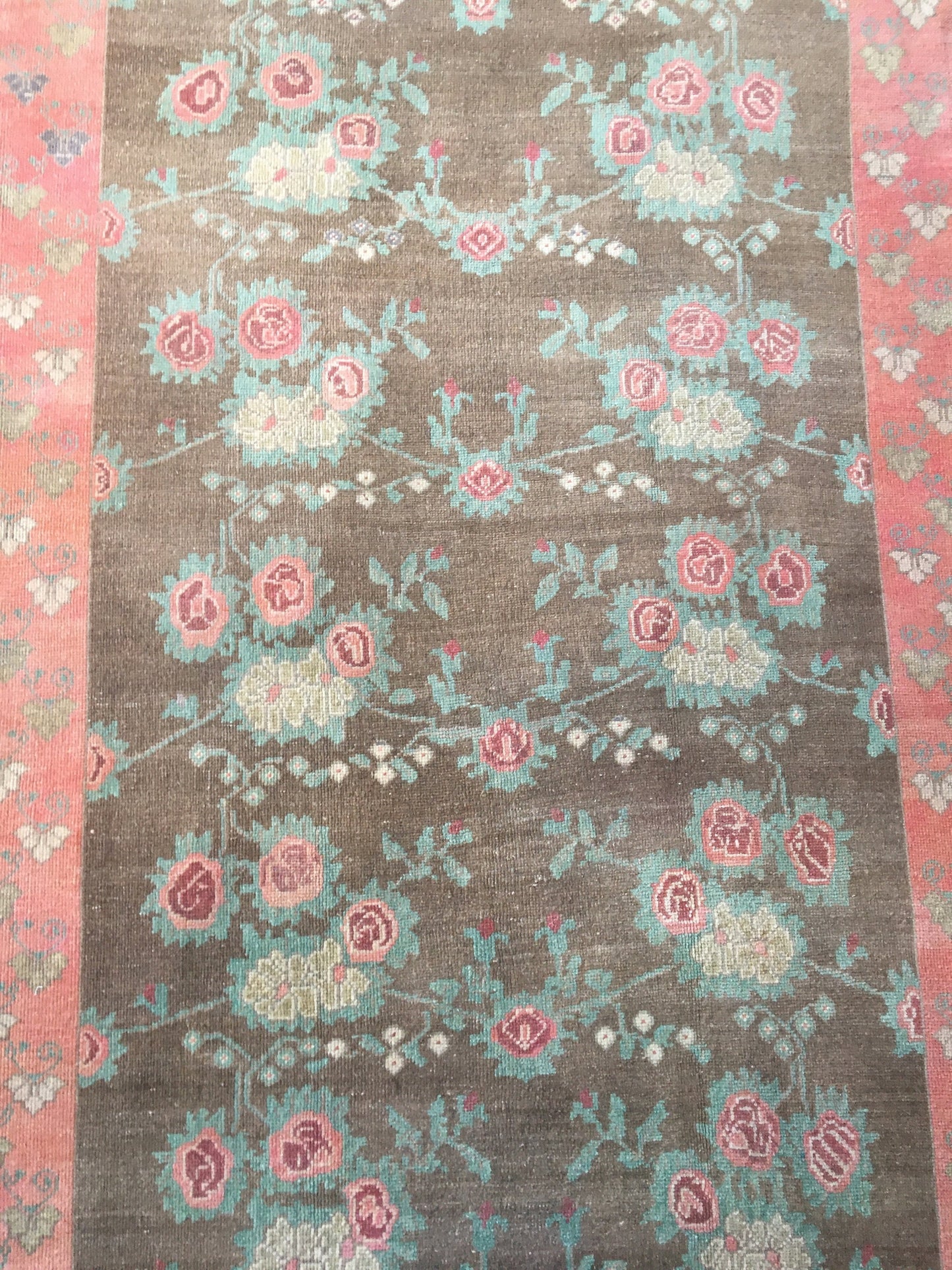 4.4x7.8 feet wool natural brown kitchen area rug, turkish handmade pink bedroom rug, large bathroom floor rug, hallway middle vintage rugs