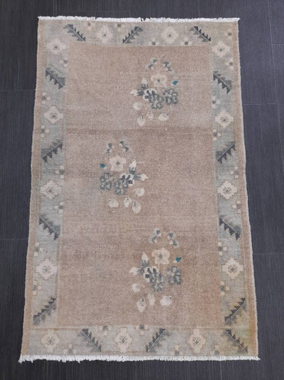 Small Turkish Rug Mini 2.3 x 3.6 Rug Small Area Rug Turkish Rug Oushak Rug Persian Hand Made Rug Oriental Vintage Rug Door Mat Rug