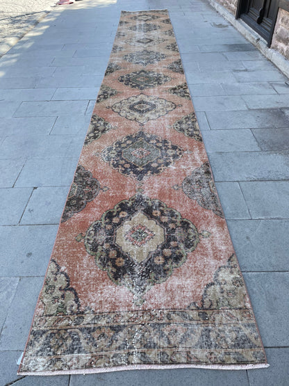 Distressed Vintage Runner Extra Long Turkish Runner 2.7 x 19.3 Stair Runner Rug Vintage Runner XL Oriental Runner Staircase Handmade Runner