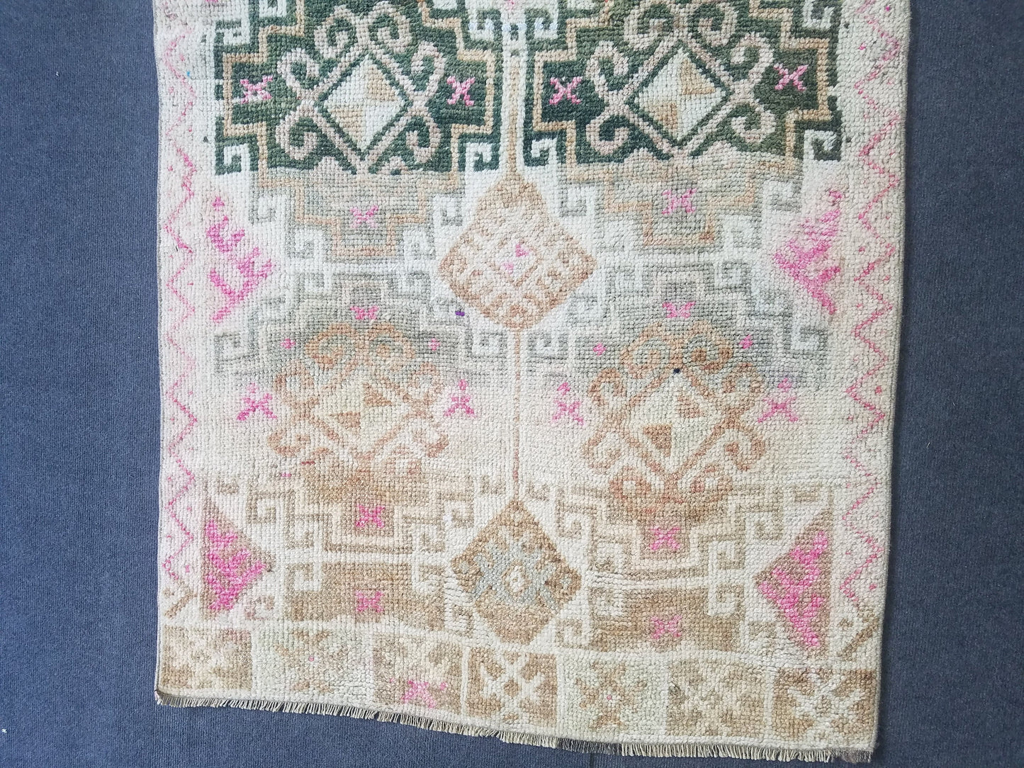 3.4 x 6.8 Vintage wool rug, oushak rug, unique handmade rug kitchen rug bohemian rug traditional rug