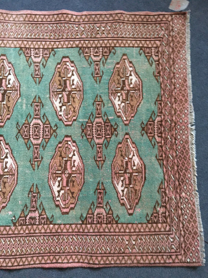 3x4 feet handmade teal persian rug - living room rug,  wool rug, bedroom floor rug, bathroom rug
