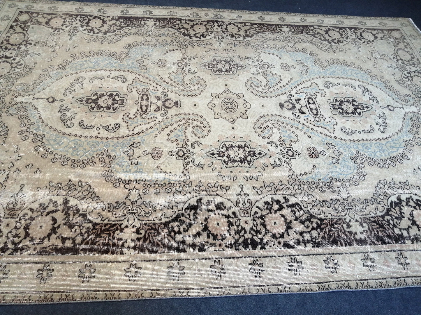 9.9 x 6.7 OUSHAK RUG TURKISH Oushak Rug Vintage Oushak Runner Rug Vintage Runner Rug Wool Oushak Rug Hand Made Rugs Vintage Turkish Rug