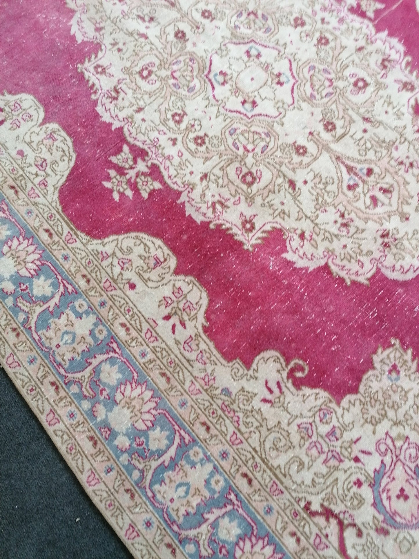 5.3 x 8.5 Bohemian pink rug, anatolian rug, wool vintage rug, turkish rug, hand knotted rug