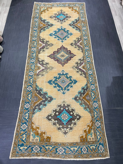 Vintage Handmade Vintage 5x13 Runner Oushak Runner Rug Turkish Runner Rug Vintage Runner Rug Star Kitchen Runner Natural Wool Runner