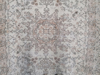 Oushak turkish rug 7.2 x 10.7 large wool rug, vintage knotted rug