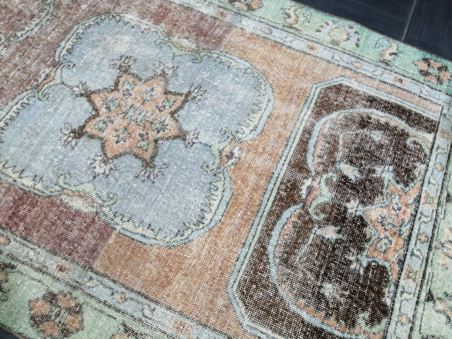 4 x 11.7 Distressed Oushak Runner Rug Turkish Runner Rug Vintage Runner Rug Hallway Runner Rug Kitchen Runner Rug Wool Runner Rug Oushak Rug