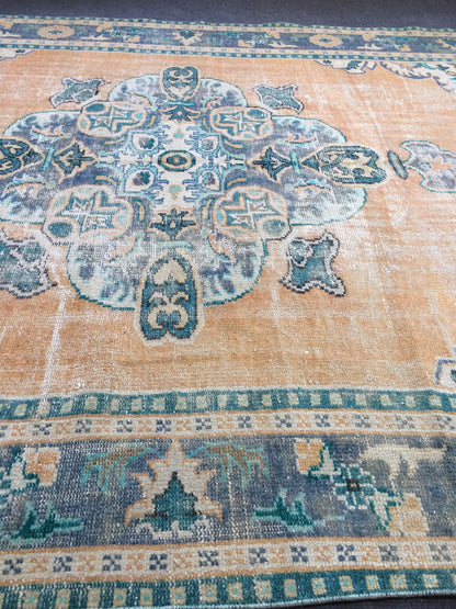 11.4 x 7 Turkish Rug Vintage Rug Oushak Rug Wool Rug