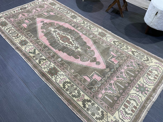 Anatolian Vintage Rug, TURKISH Rug, Vintage 3.2 x 6.9 Wool Rug, Oushak Rug, Hand Knotted Rug, 100% Wool Rug, Handmade Rug