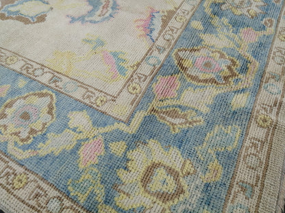 Muted OUSHAK RUG, TURKISH Oushak 6 x 10.3 rug Vintage 6x10 Rug Wool Vintage Turkish Rug Hand Made Rugs, Made In Turkey Hand craft Rug