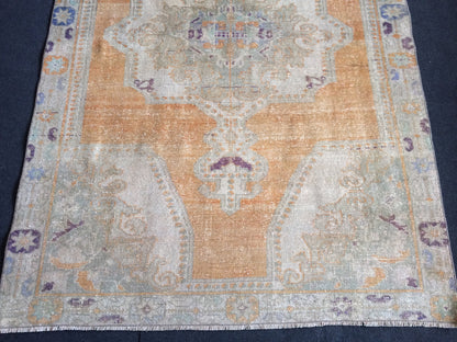 OUSHAK RUG TURKISH Oushak Rug Vintage Oushak Runner Rug Vintage Runner Rug Wool Oushak Rug Hand Made Rugs Vintage Turkish Rug