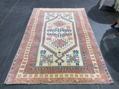 Handmade Rug, Oushak 2.6 x 3.8 Rug, Rustic Rug, Bohemian Rug, Rug Runner, Turkish Rug, Farmhouse Rug, Vintage Rug, Wool rug